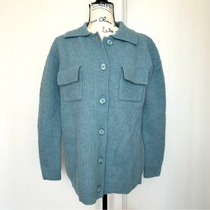 Blue Button-Up Cardigan